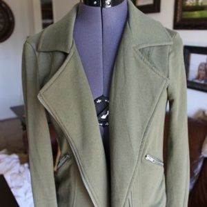 Silence + Noise Olive Green Moto Motorcycle Jacket
